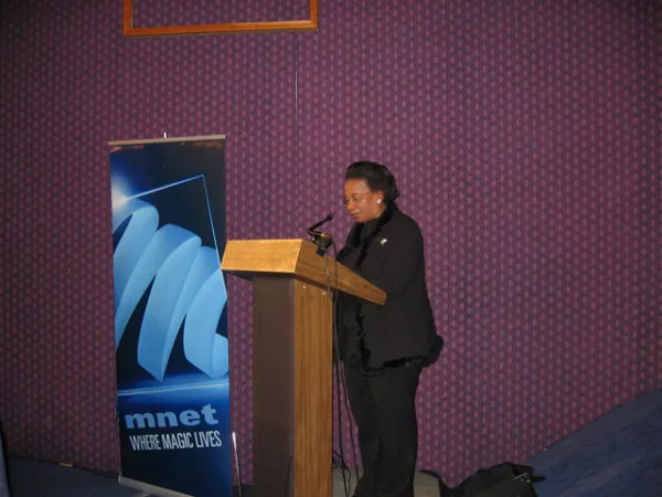 Brigalia Bam, introducing Love, Communism, Revolution and Revonia